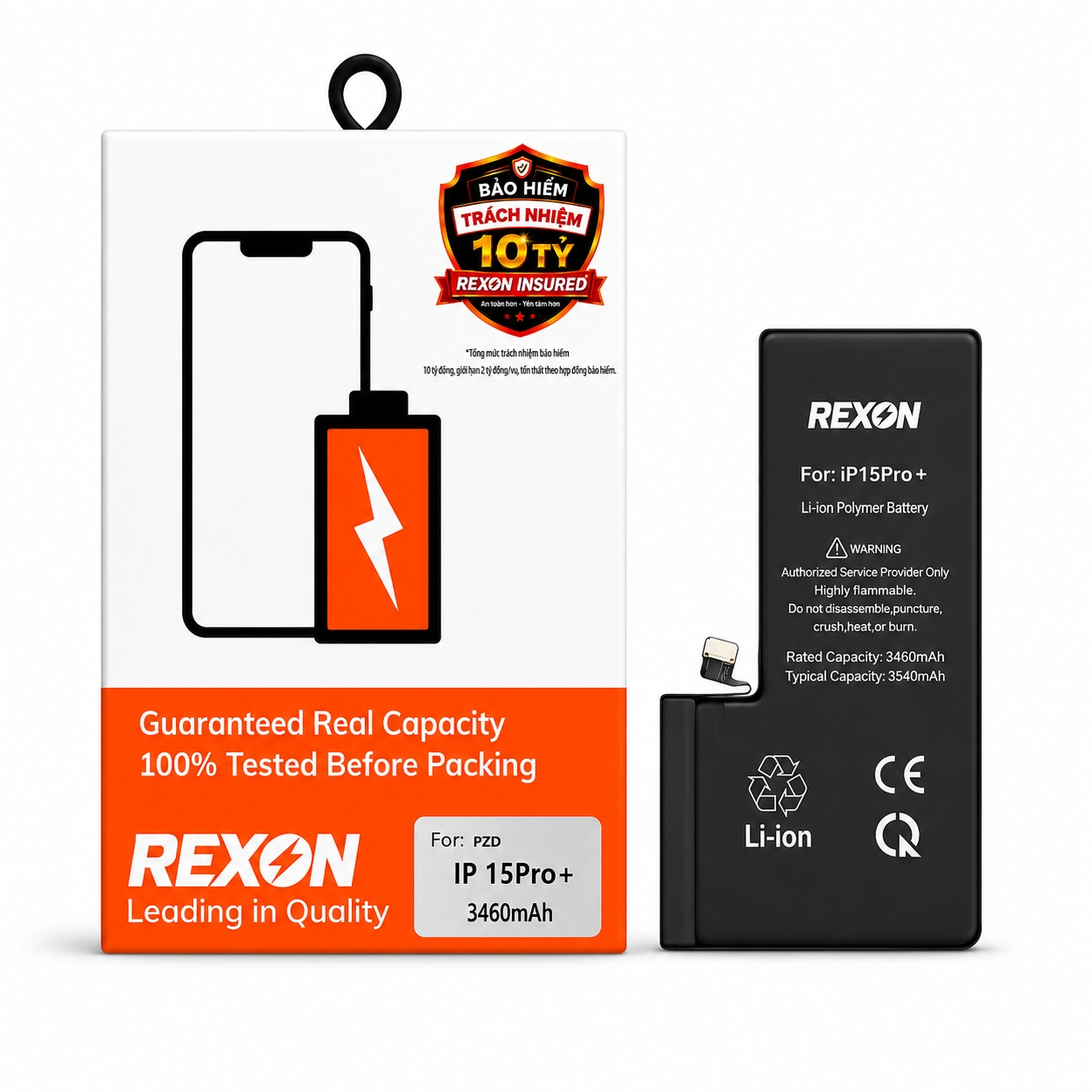Pin iPhone 15 Pro dung lượng siêu cao - REXON  (Chạy chuẩn đoán)