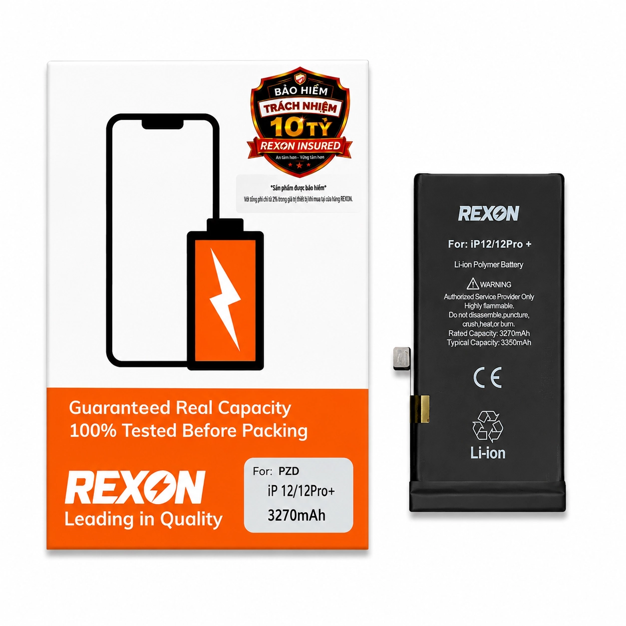 Pin iPhone 12 dung lượng siêu cao - REXON  (Chạy chuẩn đoán)