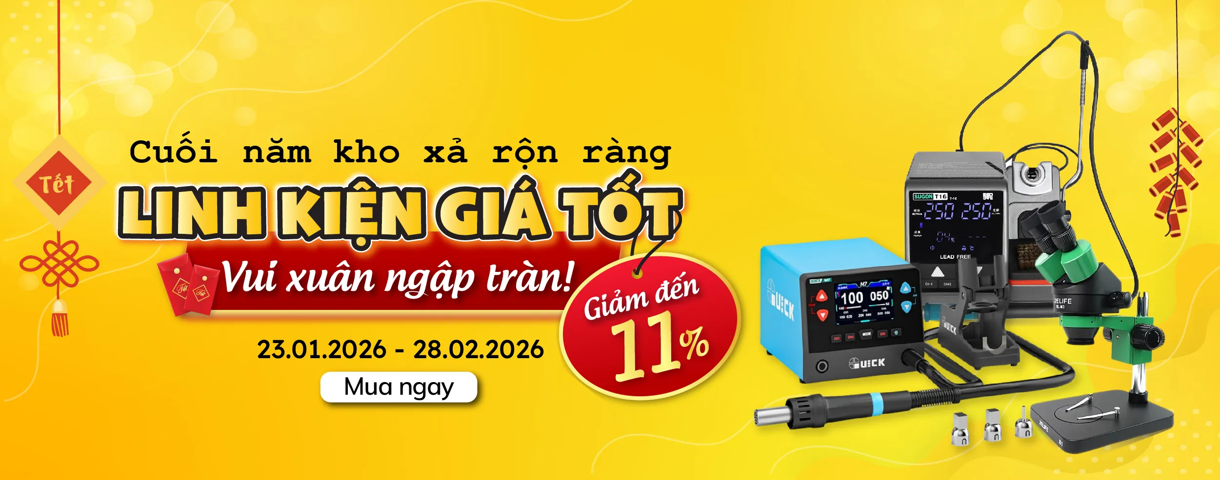 Cuối năm kho xả rộn ràng - Linh kiện giá tốt, vui xuân ngập tràn!