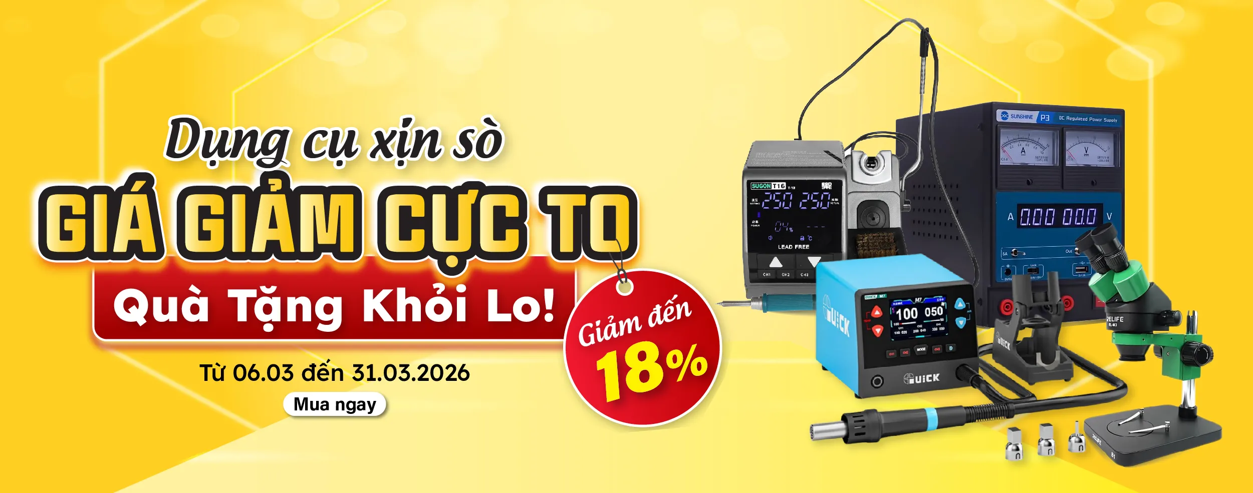 Dụng cụ xịn xò - Giá giảm cực to, quà tặng khỏi lo!