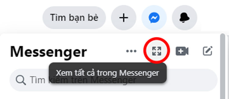 xem tất cả để khôi phục tin nhắn đã xóa trên Messenger