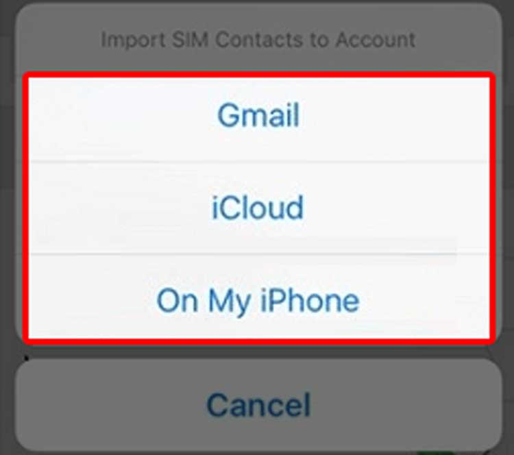 3 cách lấy lại danh bạ trên iPhone bằng chọn nơi sẽ chứa danh bạ