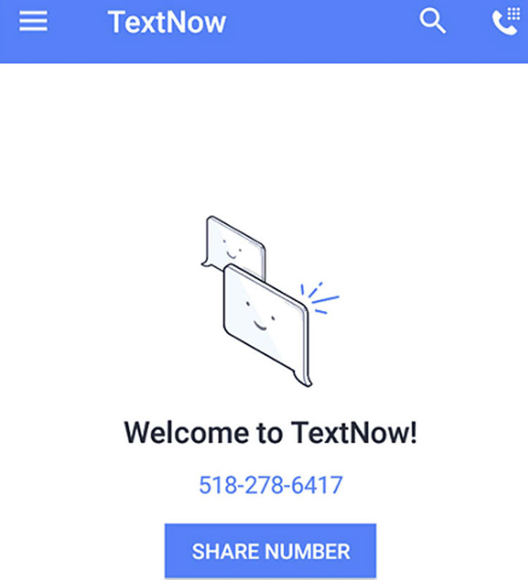 tạo số điện thoại ảo Mỹ thành công bằng ứng dụng Textnow
