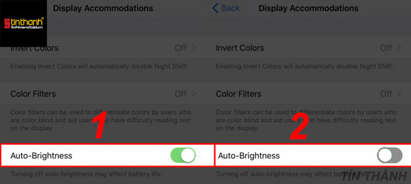 Tắt độ sáng tự động để khắc phục màn hình iPhone XS bị tối