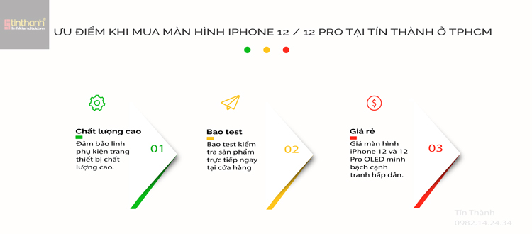Những ưu điểm khi mua màn hình iPhone 12 / 12 Pro OLED tháo máy và ép kính tại Tín Thành