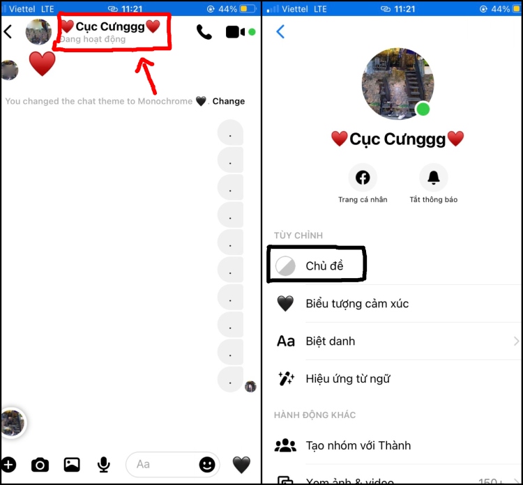 Cách thay đổi hình nền Messenger trên iPhone