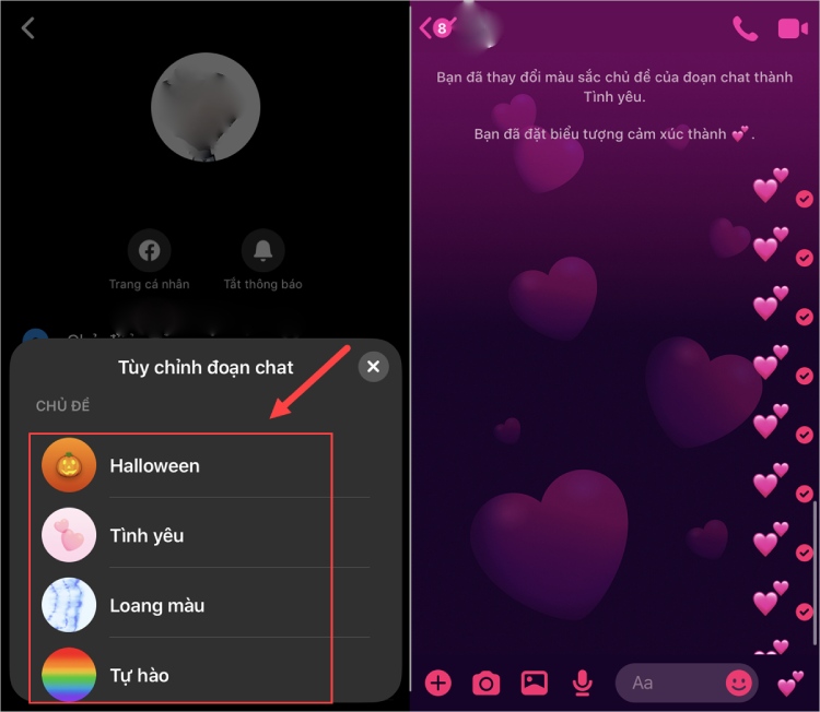 Cách thay đổi hình nền Messenger trên iPhone Android máy tính đơn giản